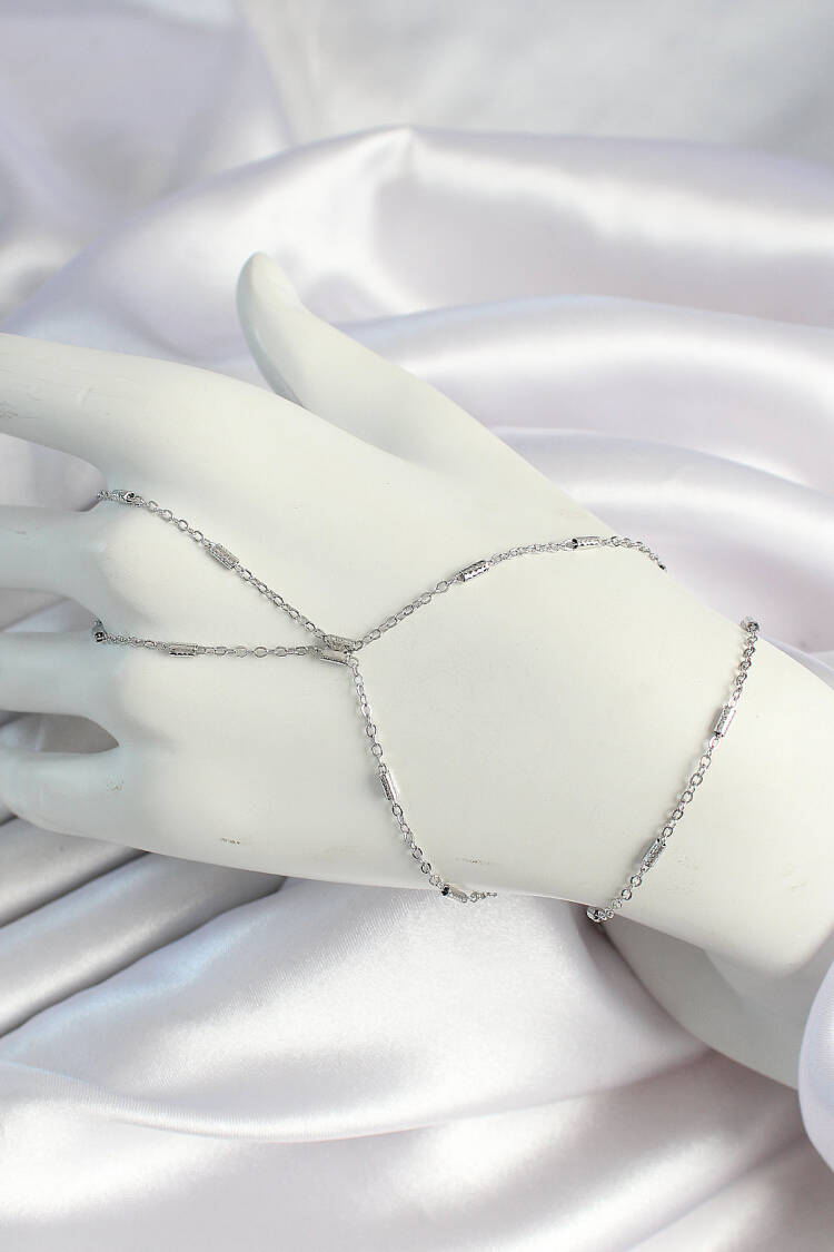 Brass Silver Color Fragmented Chain Shakhmeran - Brand: Ebijuteri - Women's Clothing Wholesale - Globality Store