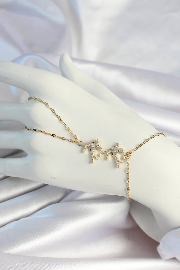 Gold Color Bird Figured Shakhmeran With 316l Steel Chain - Brand: Ebijuteri - Women's Clothing Wholesale - Globality Store