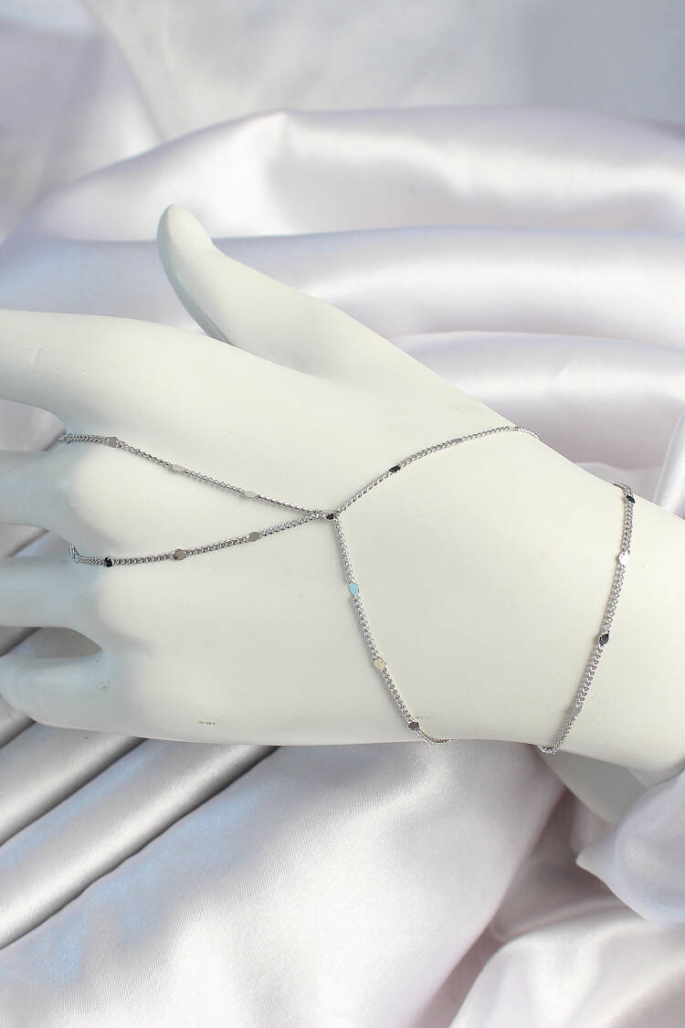 Brass Silver Color Fragmented Crush Chain Shakhmeran - Brand: Ebijuteri - Women's Clothing Wholesale - Globality Store