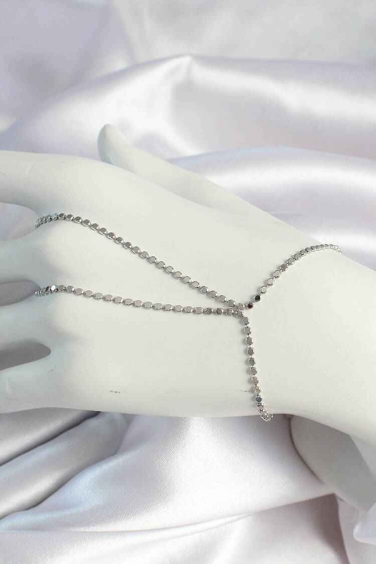 Brass Silver Color Crush Chain Shakhmeran - Brand: Ebijuteri - Women's Clothing Wholesale - Globality Store