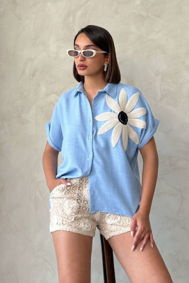 Floral Detailed Shirt - Brand: Topshow - Women's Clothing Wholesale - Globality Store