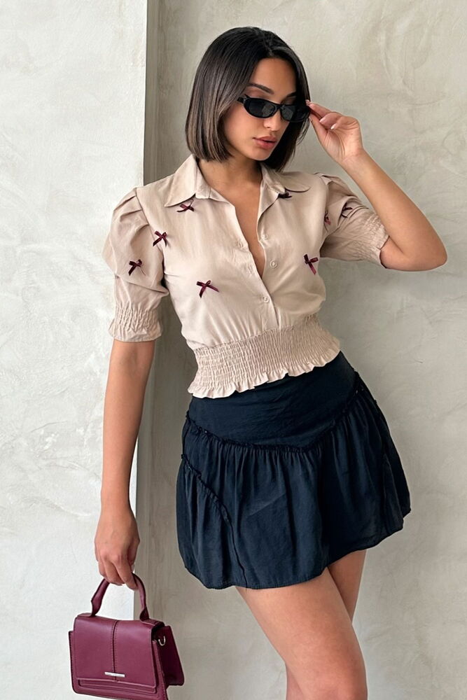 D1779 Sleeve-Length Skirt Buttoned Shirt - Brand: Topshow - Women's Clothing Wholesale - Globality Store
