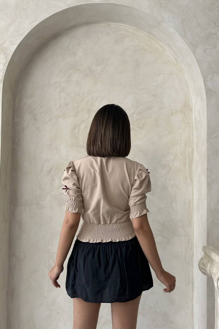 D1779 Sleeve-Length Skirt Buttoned Shirt