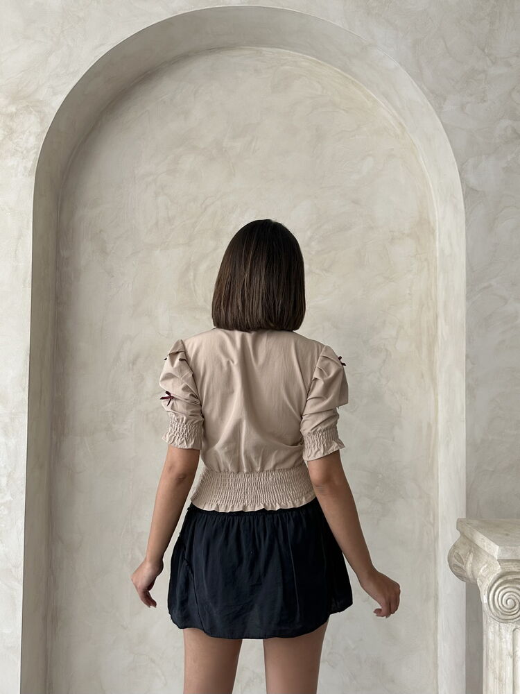 D1779 Sleeve-Length Skirt Buttoned Shirt