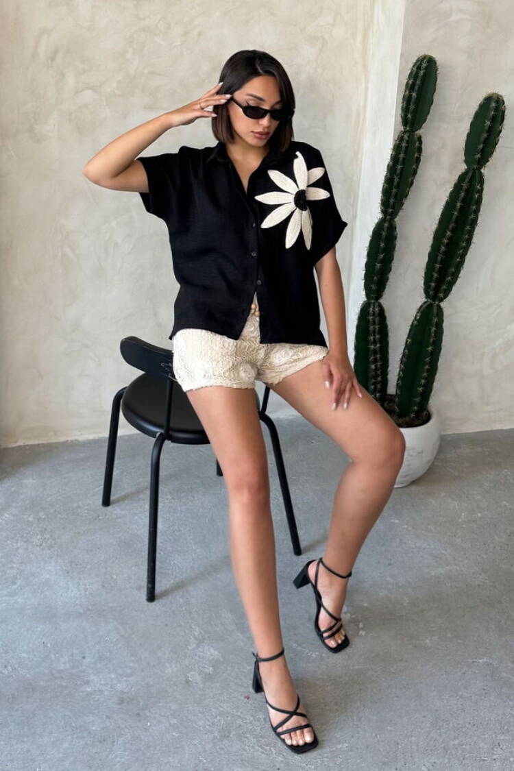 Floral Detailed Shirt - Brand: Topshow - Women's Clothing Wholesale - Globality Store
