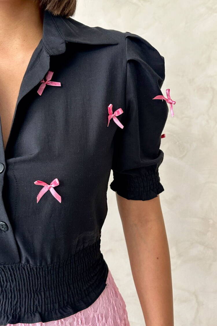D1779 Sleeve-Length Skirt Buttoned Shirt