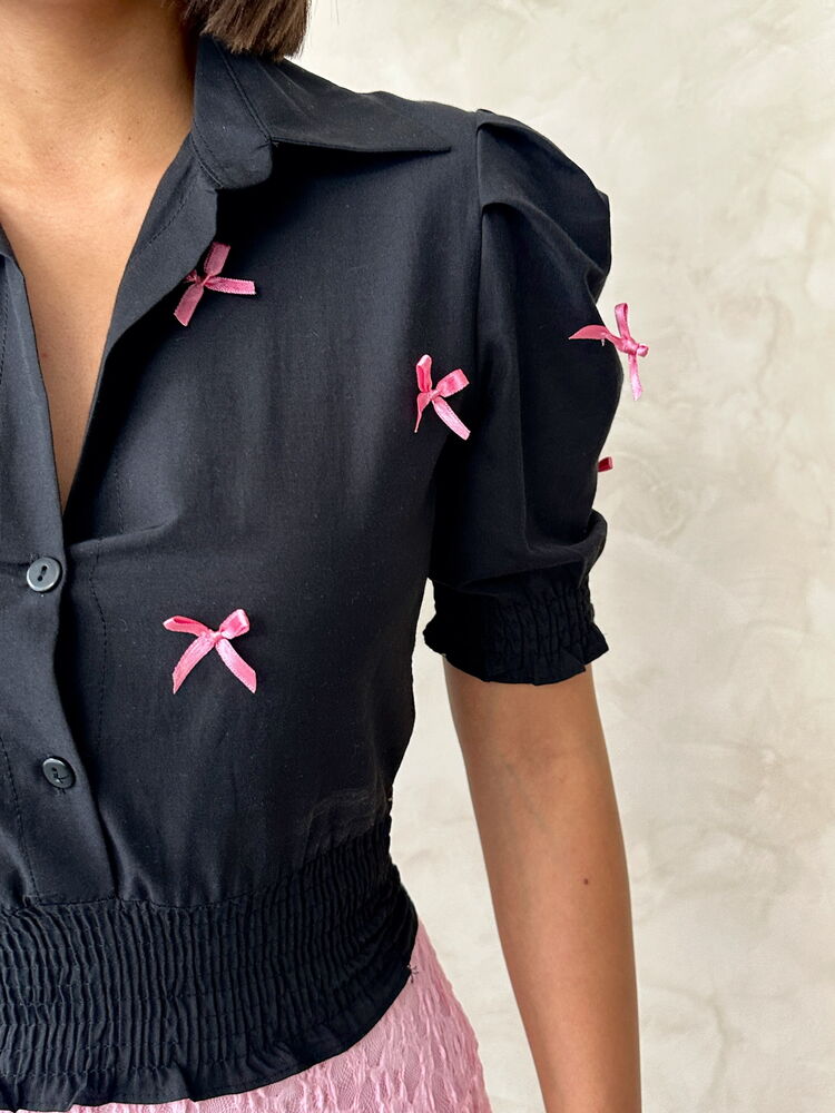D1779 Sleeve-Length Skirt Buttoned Shirt