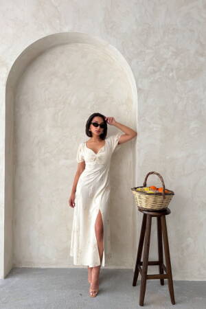 Embroidered Linen Dress - Brand: Topshow - Women's Clothing Wholesale - Globality Store