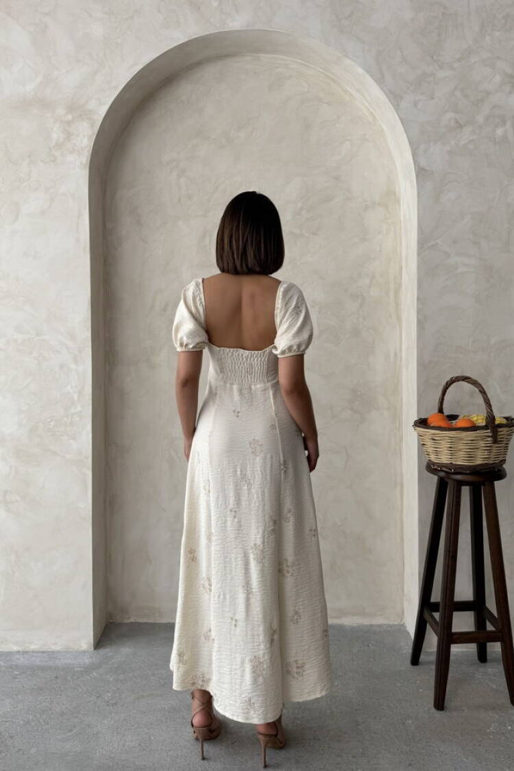 Embroidered Linen Dress