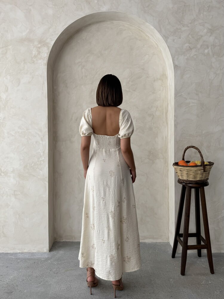 Embroidered Linen Dress
