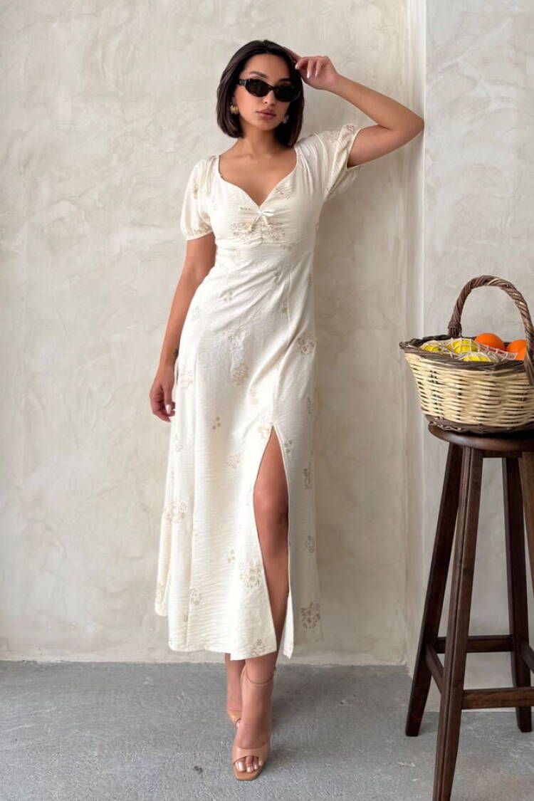 Embroidered Linen Dress - Brand: Topshow - Women's Clothing Wholesale - Globality Store