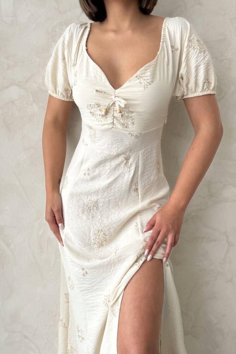 Embroidered Linen Dress