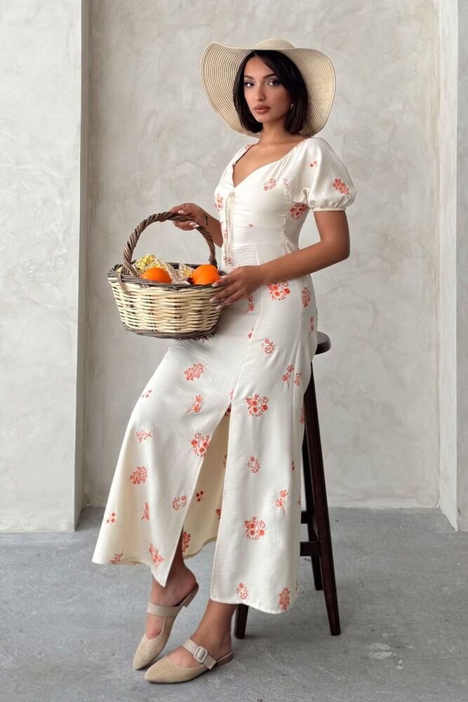 Embroidered Linen Dress - Brand: Topshow - Women's Clothing Wholesale - Globality Store