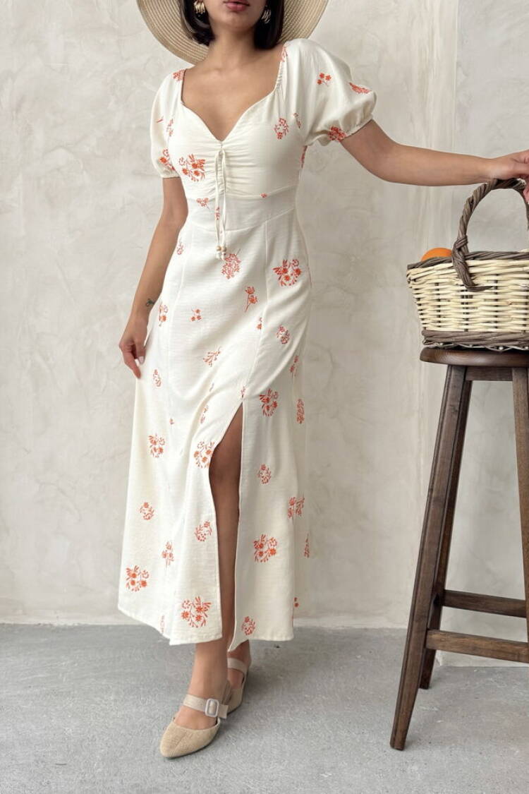 Embroidered Linen Dress