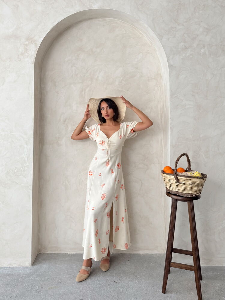 Embroidered Linen Dress