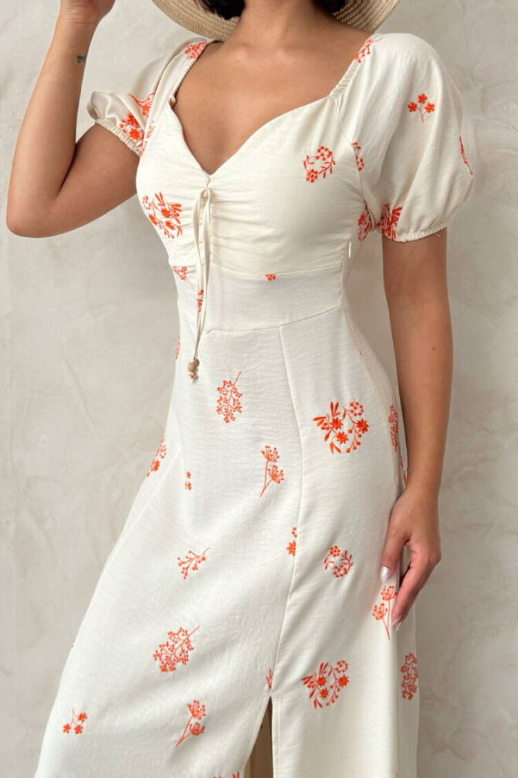 Embroidered Linen Dress