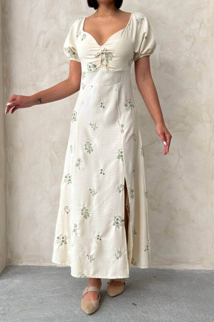 Embroidered Linen Dress