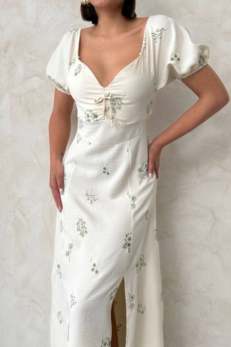 Embroidered Linen Dress