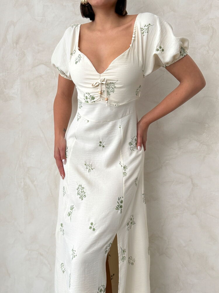 Embroidered Linen Dress