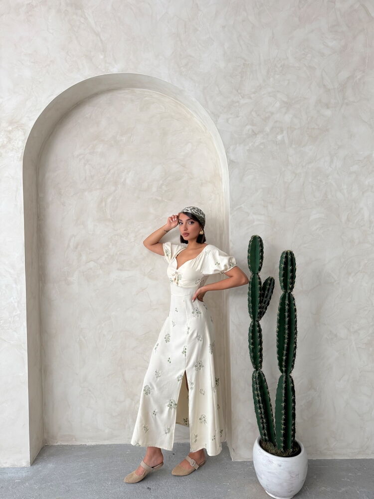 Embroidered Linen Dress