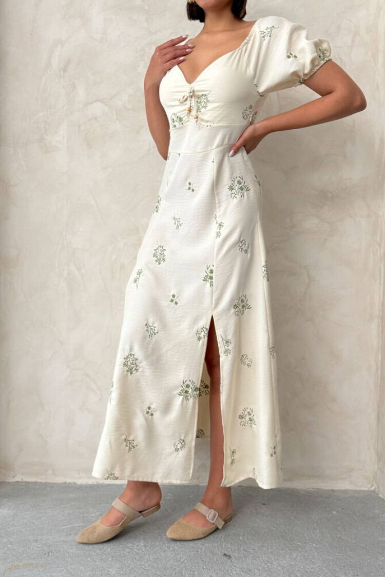 Embroidered Linen Dress