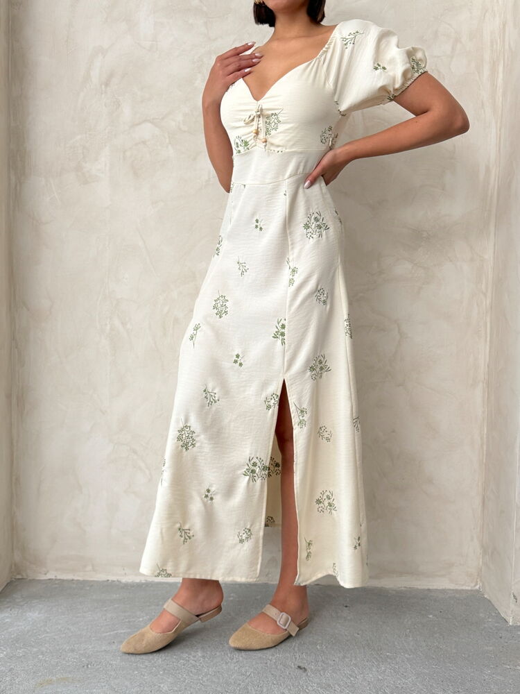 Embroidered Linen Dress