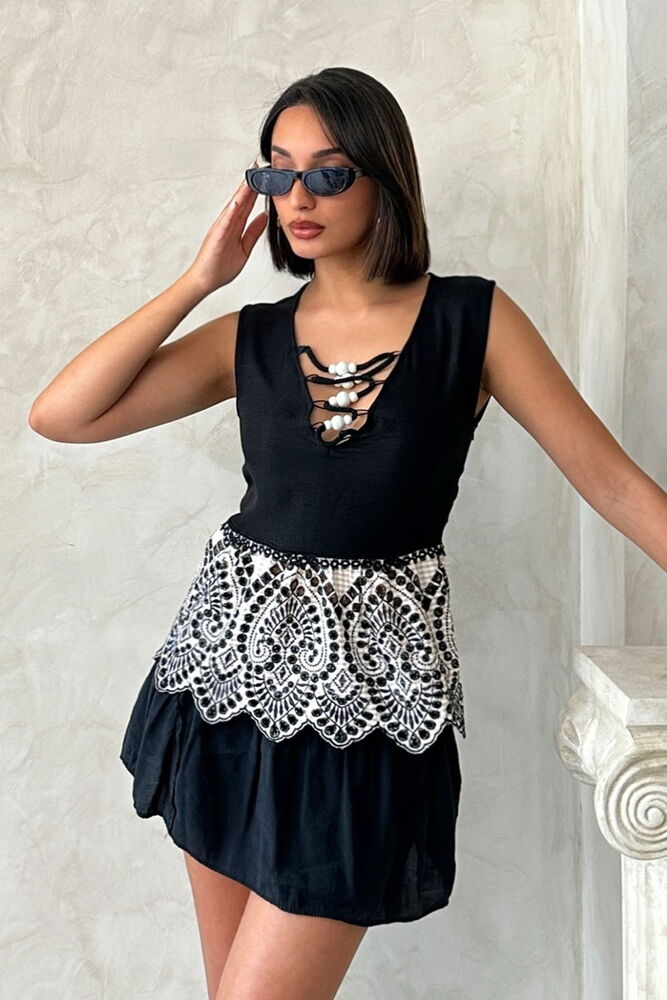 Embroidered Sleeveless Blouse -Stone - Brand: Topshow - Women's Clothing Wholesale - Globality Store