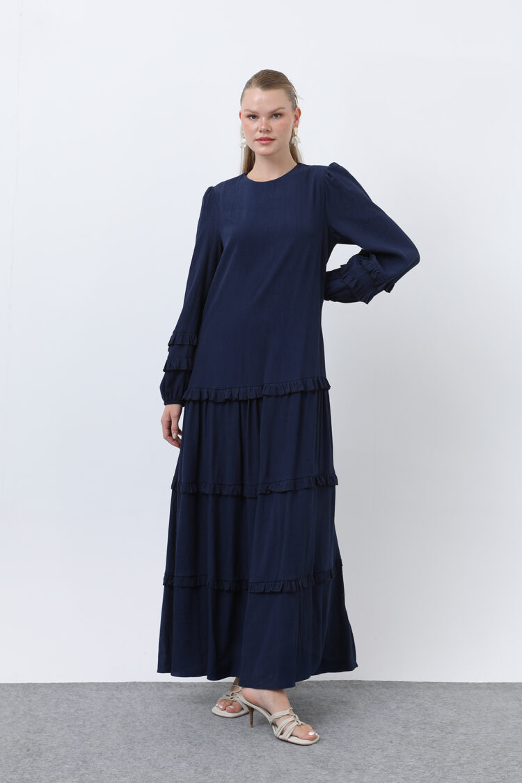 Women's Ruffle Detailed Dress - Brand: Puane - Women's Clothing Wholesale - Globality Store