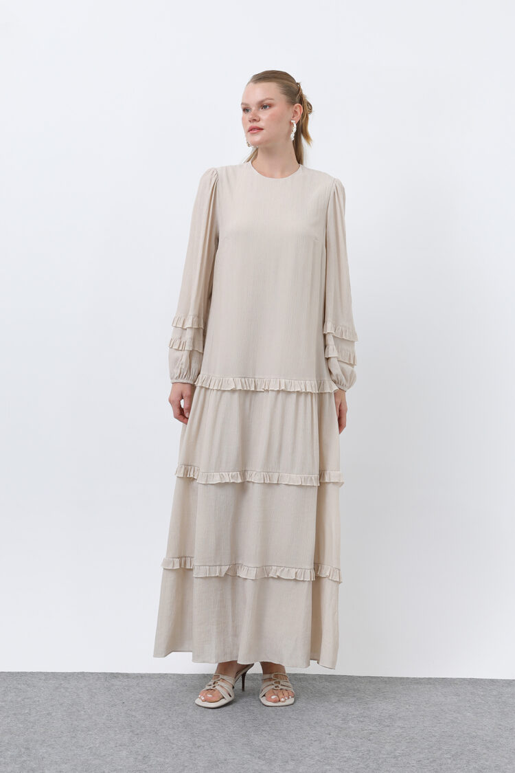 Women's Ruffle Detailed Dress - Brand: Puane - Women's Clothing Wholesale - Globality Store