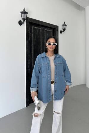 Denim Shirt With Pockets - Brand: XLove - Women's Clothing Wholesale - Globality Store