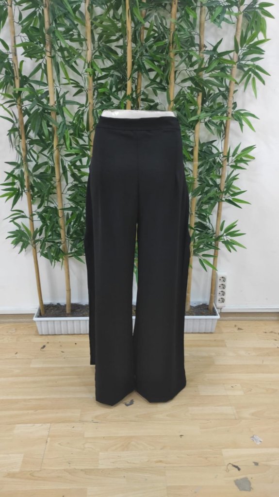 Women's High Waist Side Zipper Slit Wide Leg Aerobin Pants