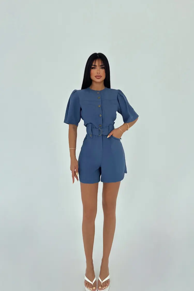 Pocket Detail Buttoned Jumpsuit