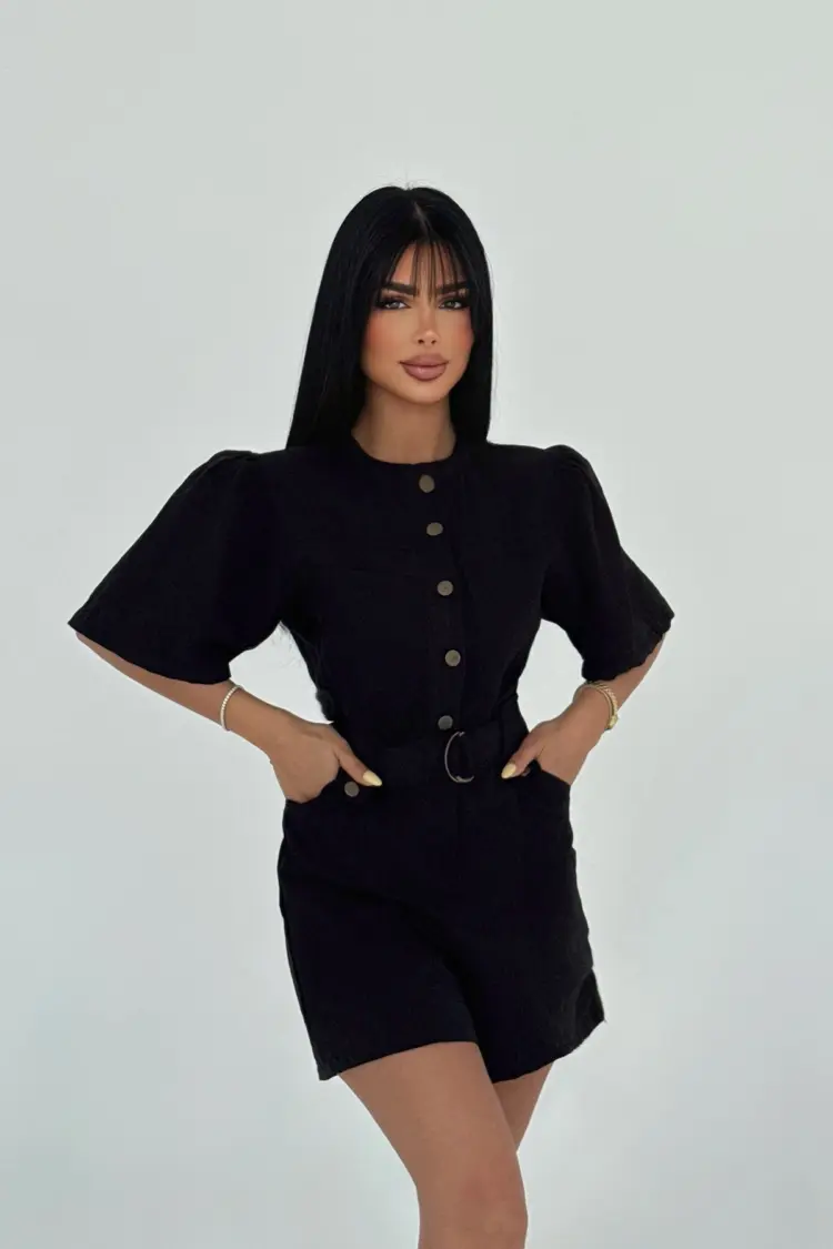 Pocket Detail Buttoned Jumpsuit - Brand: EYYO ATELIER - Women's Clothing Wholesale - Globality Store