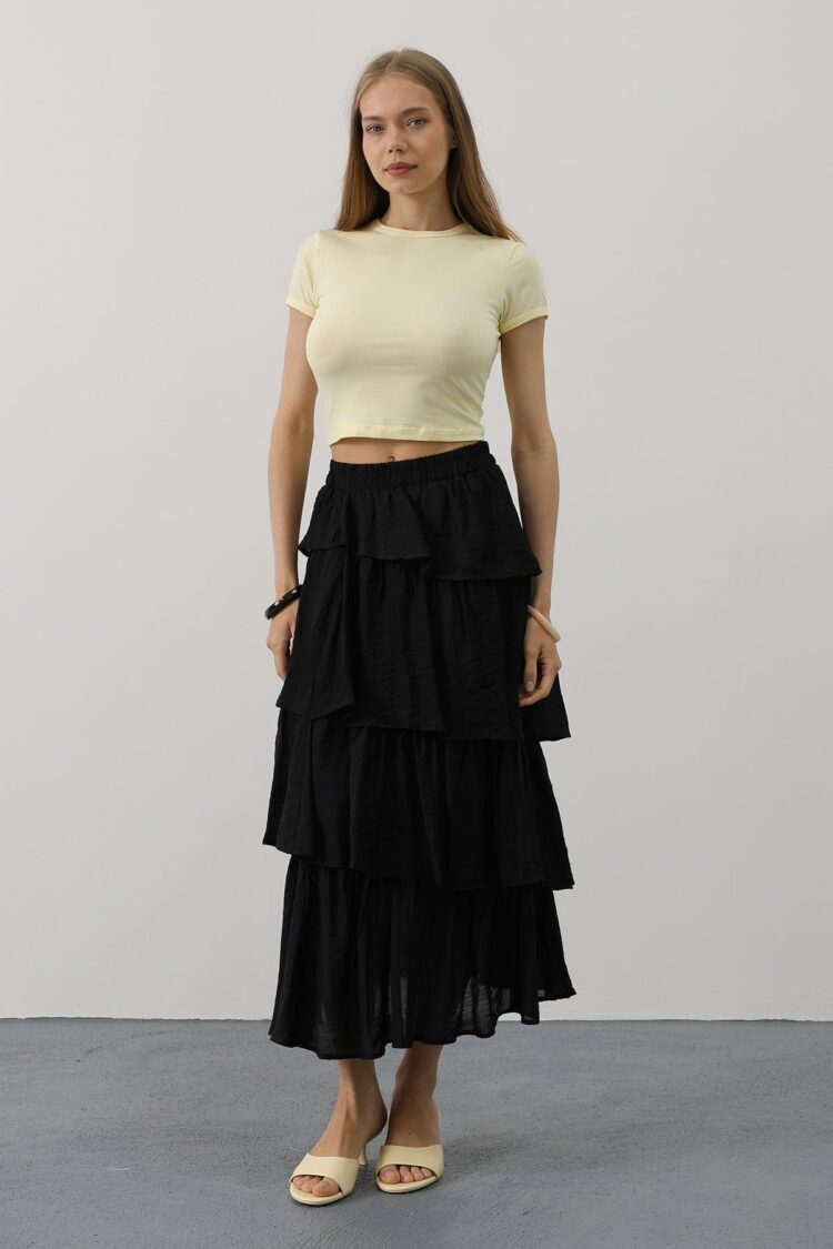 Pleated Cut Long Skirt - Brand: Reyon - Women's Clothing Wholesale - Globality Store