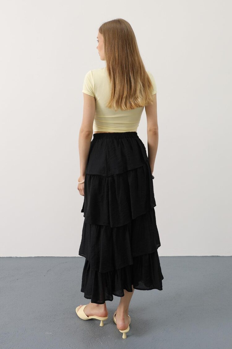 Pleated Cut Long Skirt