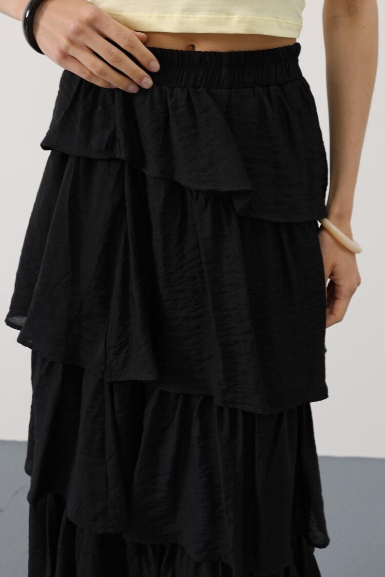 Pleated Cut Long Skirt