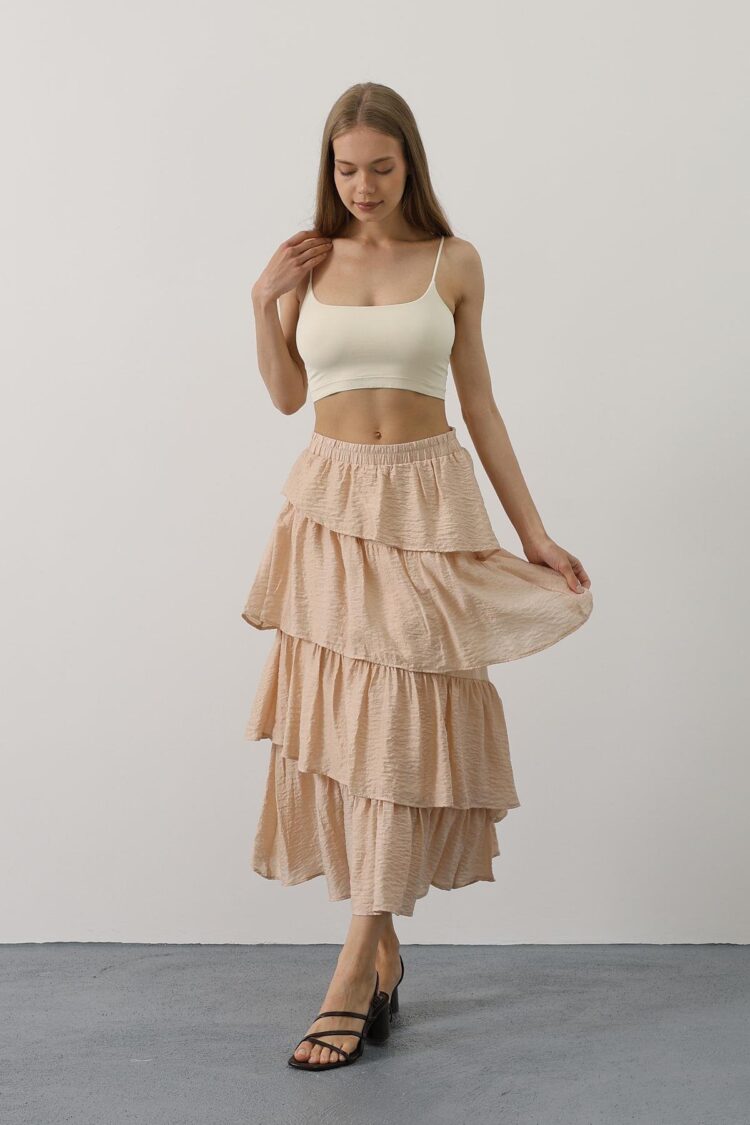 Pleated Cut Long Skirt - Brand: Reyon - Women's Clothing Wholesale - Globality Store