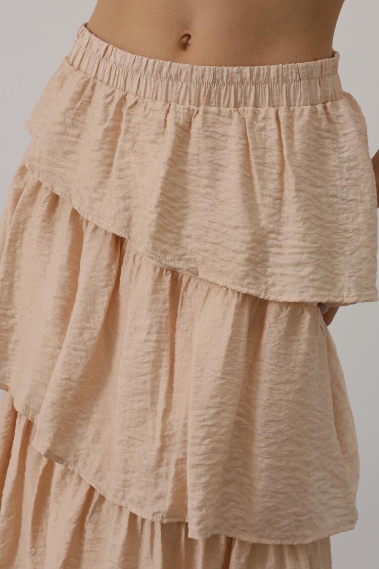 Pleated Cut Long Skirt