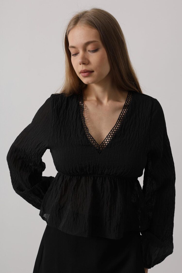 V-Neck Lace Blouse - Brand: Reyon - Women's Clothing Wholesale - Globality Store