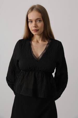 V-Neck Lace Blouse - Brand: Reyon - Women's Clothing Wholesale - Globality Store
