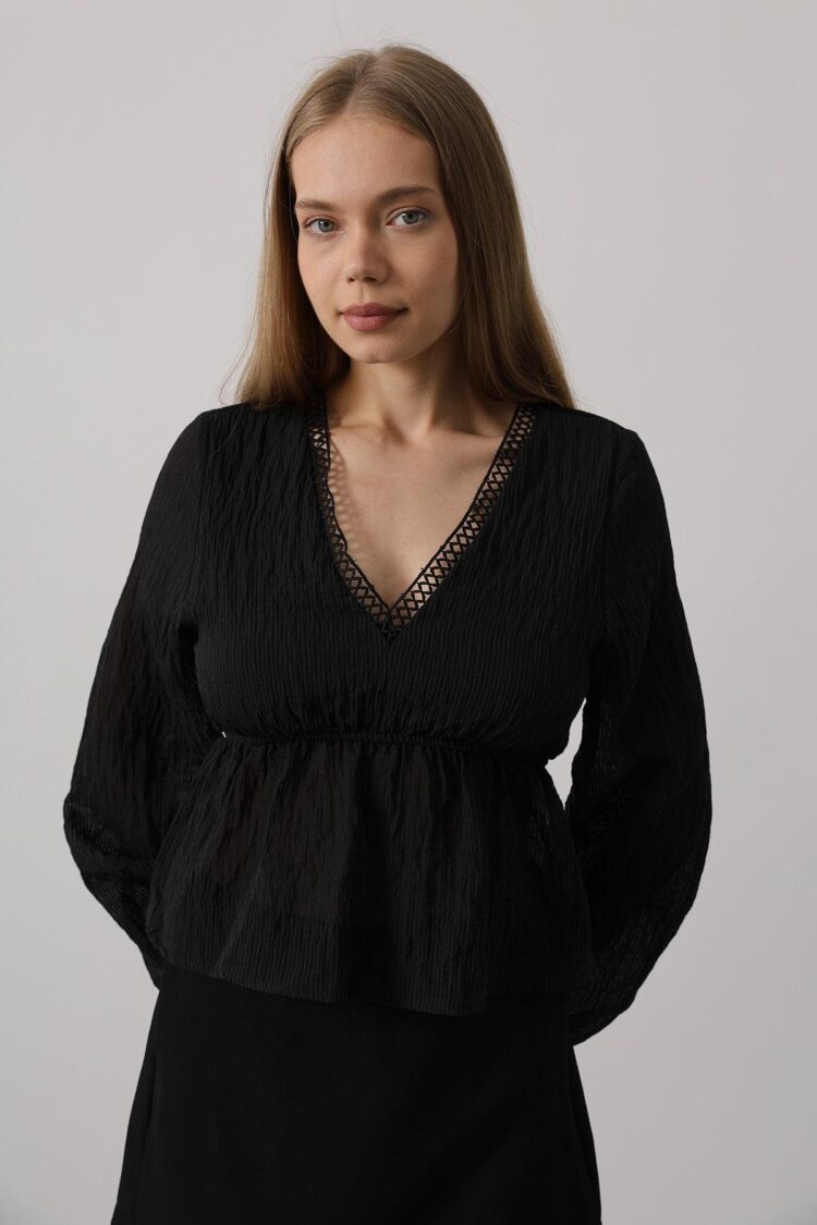 V-Neck Lace Blouse