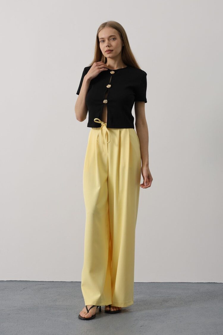 Pleated Lace-up Oversize Pants - Brand: Reyon - Women's Clothing Wholesale - Globality Store