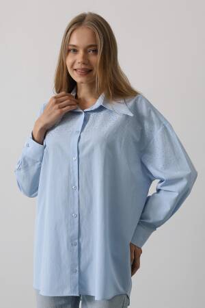 Stone Pointed Collar Shirt - Baby - Brand: Reyon - Women's Clothing Wholesale - Globality Store