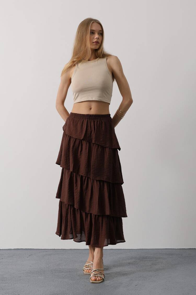 Pleated Cut Long Skirt
