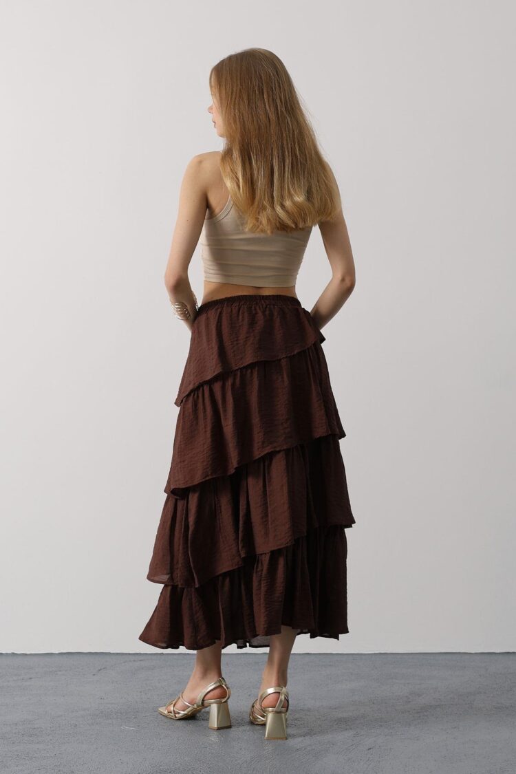 Pleated Cut Long Skirt