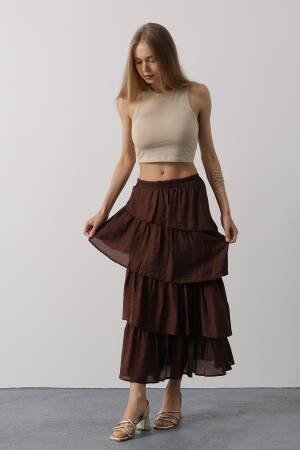 Pleated Cut Long Skirt - Brand: Reyon - Women's Clothing Wholesale - Globality Store