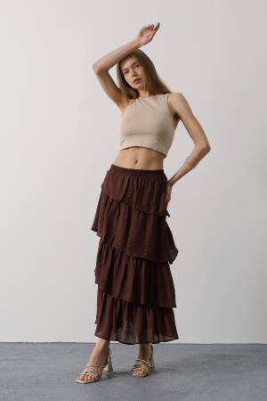 Pleated Cut Long Skirt - Brand: Reyon - Women's Clothing Wholesale - Globality Store