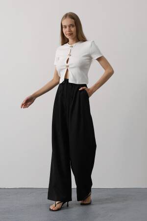 Pleated Lace Oversize Pants - Brand: Reyon - Women's Clothing Wholesale - Globality Store