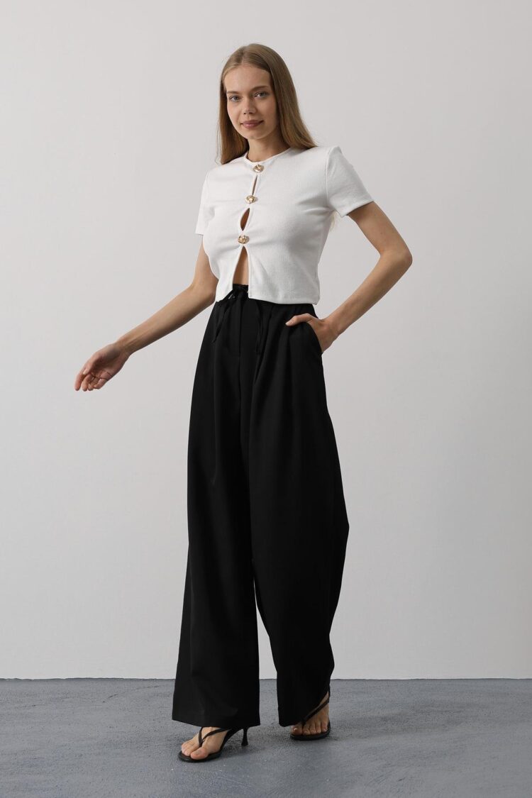 Pleated Lace Oversize Pants - Brand: Reyon - Women's Clothing Wholesale - Globality Store