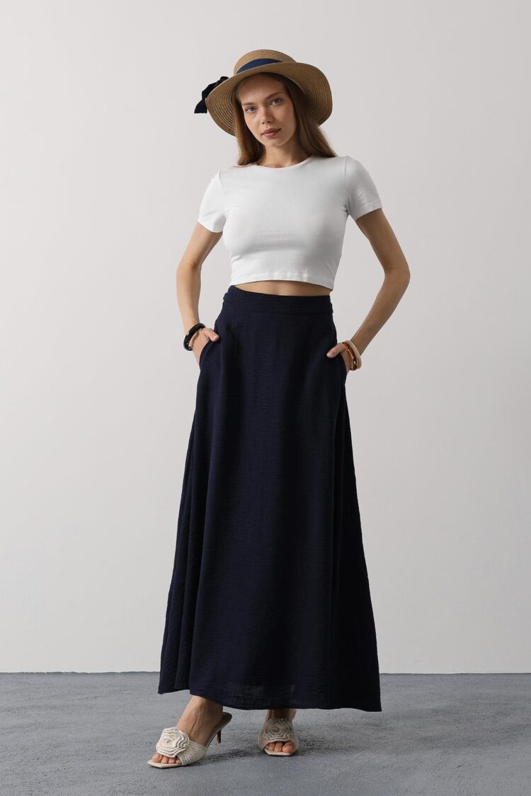 Linen Skirt - Brand: Reyon - Women's Clothing Wholesale - Globality Store
